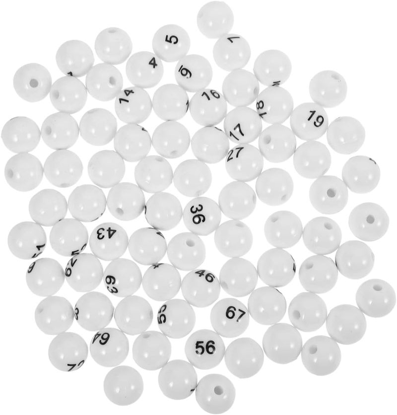 VICASKY Bingo Balls Only Ball Replacement Entertainment Plastic White Machine Tickets Game Boards Raffle Numbers 1-75 Numbered Mini Small 75pcs Props Easy to Find No Fading Lightweight - Image 1